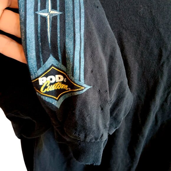 XL Vintage T-shirt Hot Rod & Custom Car Graphic Long Sleeve 1990's Distressed - Picture 6 of 9